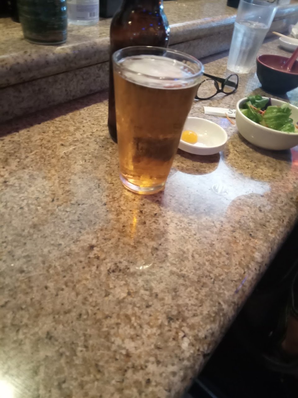 Japanese Beer with Quail Egg
